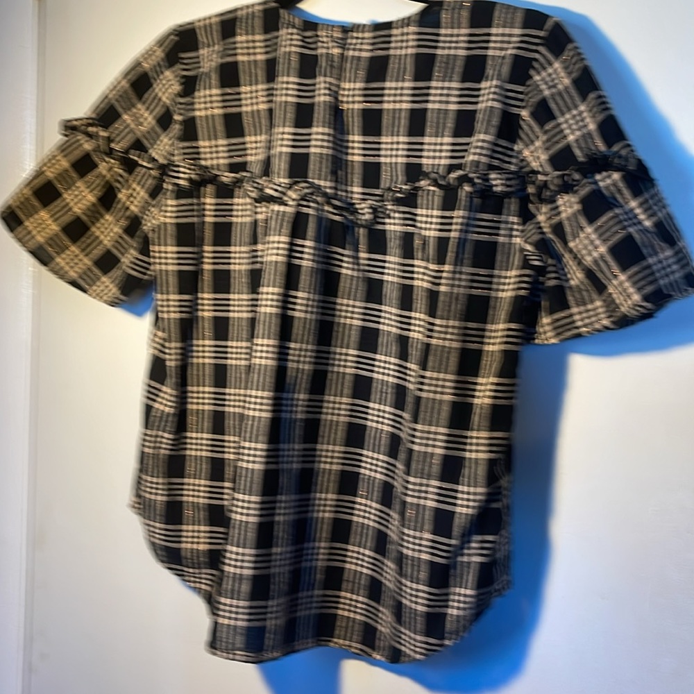 Madewell Ss Single Button Back Closure Black And … - image 3